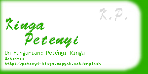 kinga petenyi business card